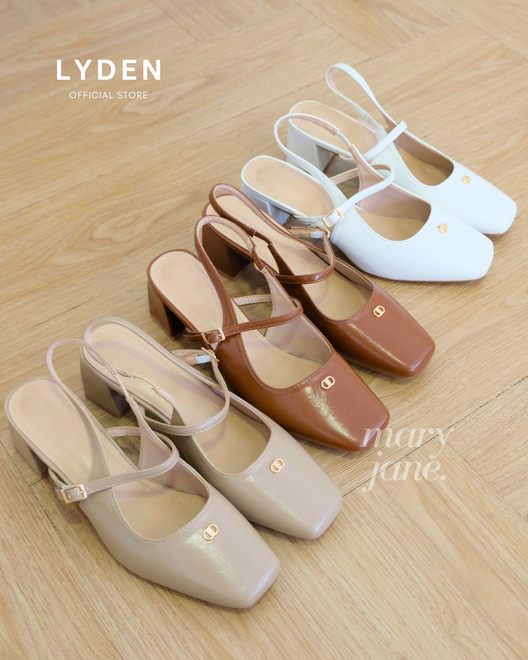【NEW】Lyden Kasut Raya Tasya series 6cm pump heels - Beige//Khaki//Brown