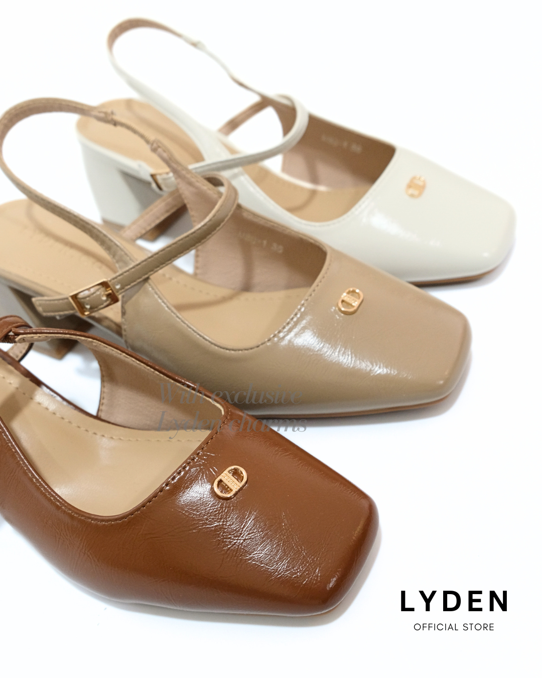 【NEW】Lyden Kasut Raya Tasya series 6cm pump heels - Beige//Khaki//Brown