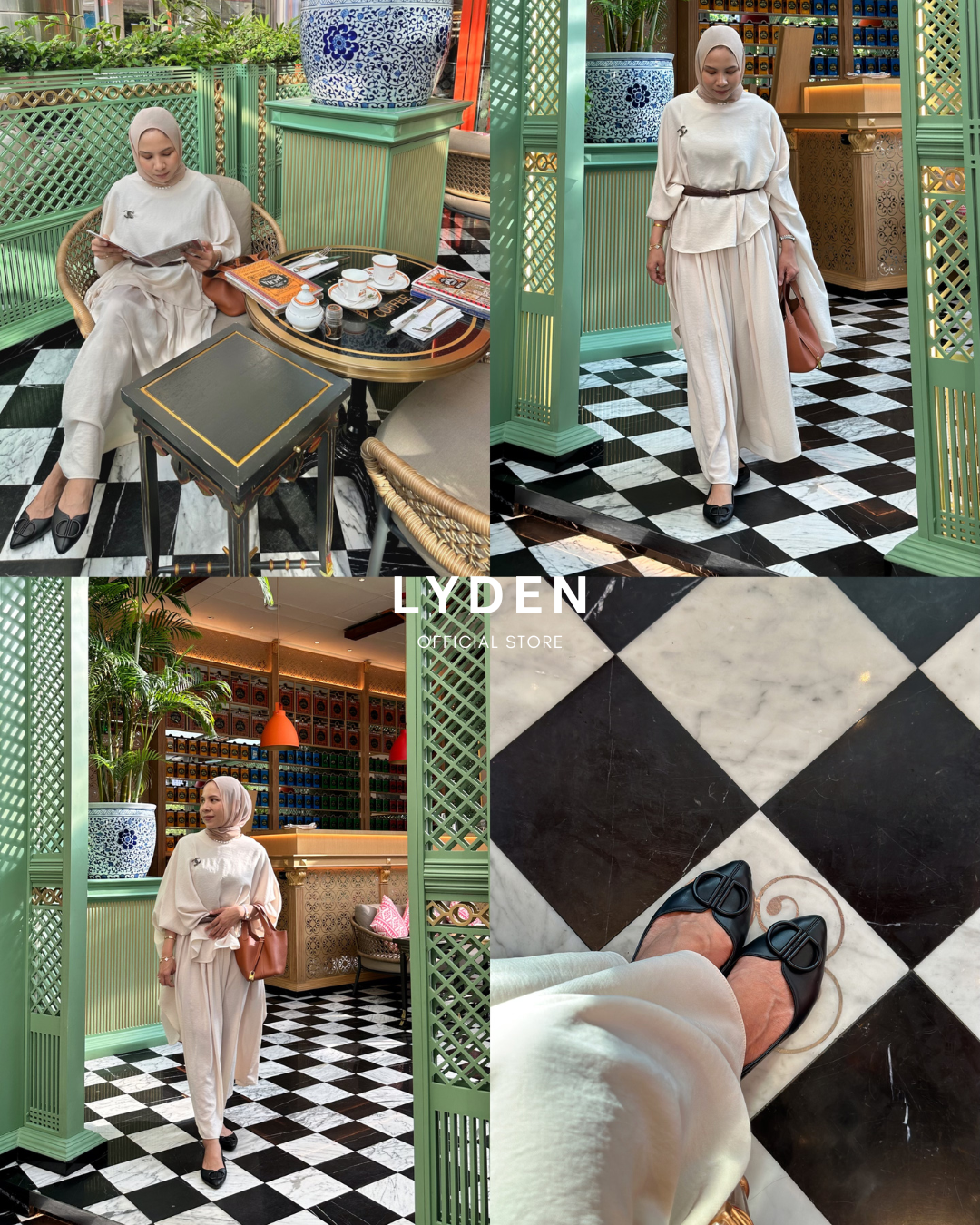 【NEW】Lyden Dreamy Glam Chic Open-back Series Flats - Brown