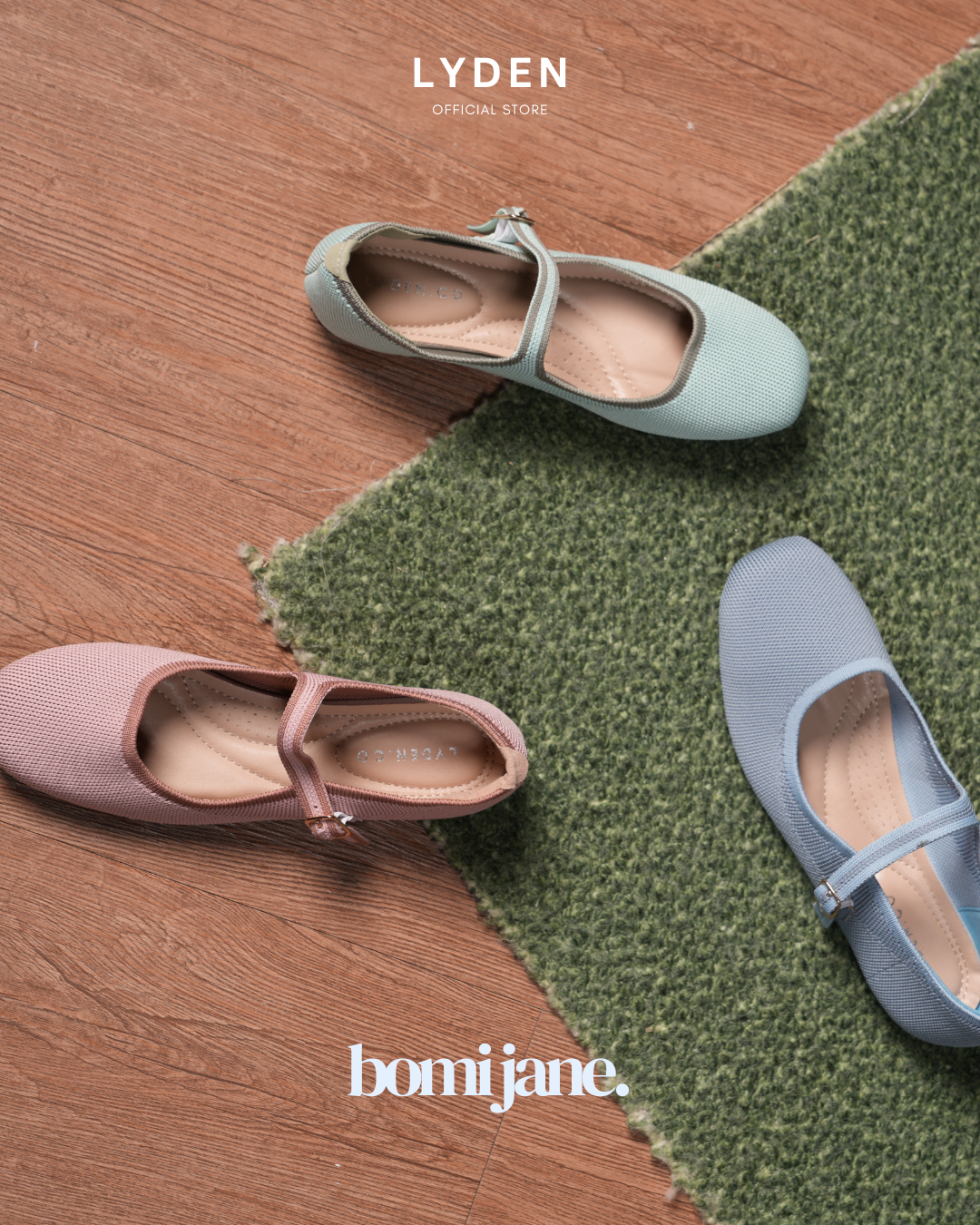 【NEW】Lyden Bomi Jane Series Flats - Pink//Blue//Green