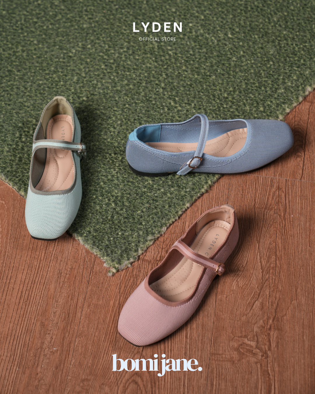 【NEW】Lyden Bomi Jane Series Flats - Pink//Blue//Green