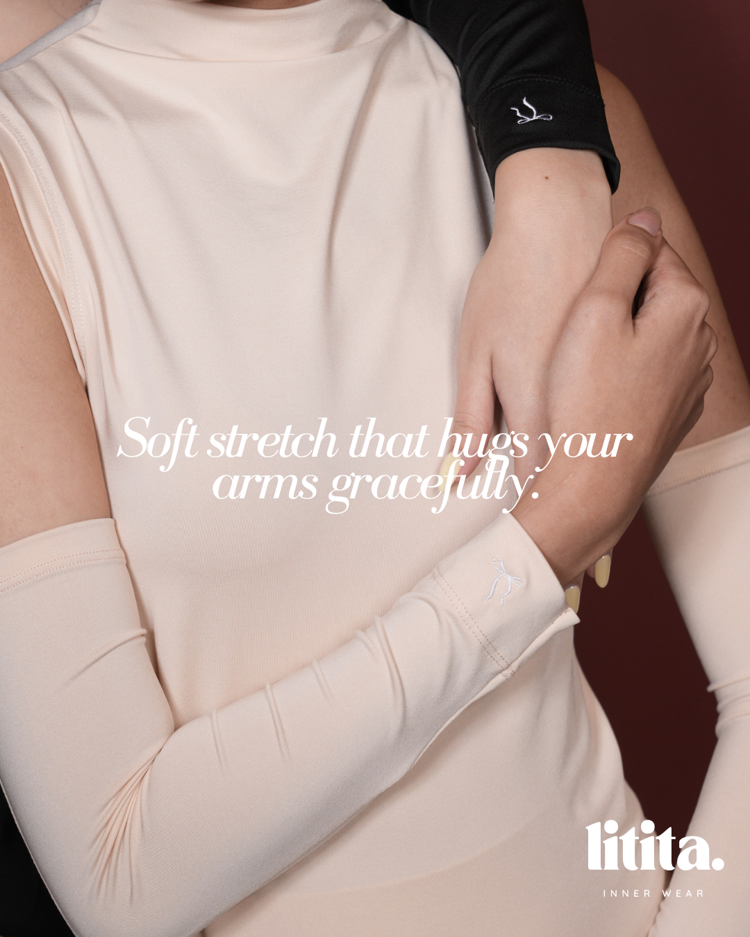 【Litita Silky Sleek】Handsocks / Microfibre / Modest Wear Handsocks / Arm Sleeves  - Black // White // Nude