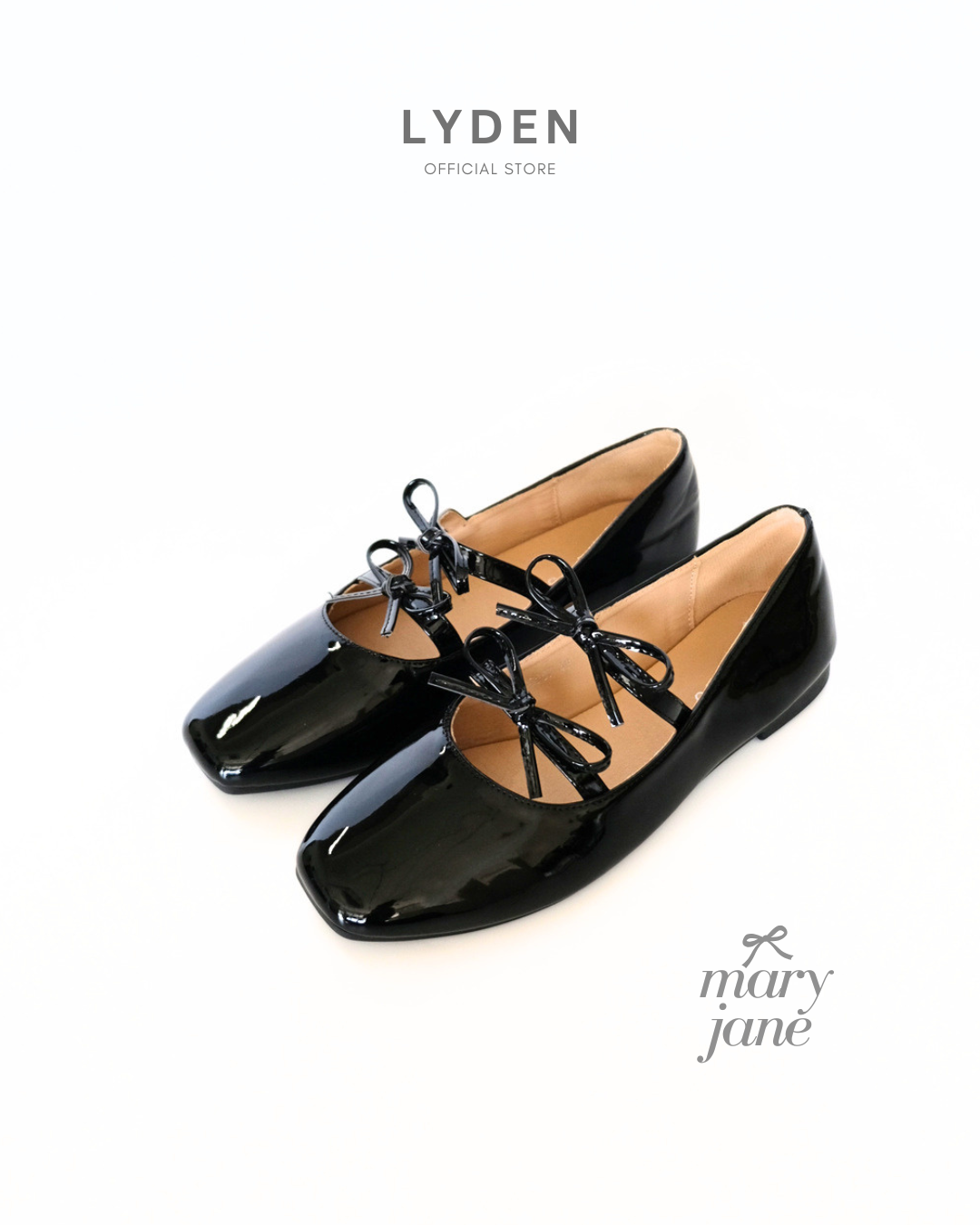 Lyden Mary Jane Bow and Jane Series Flats - Classic Black//Maroon//Beige