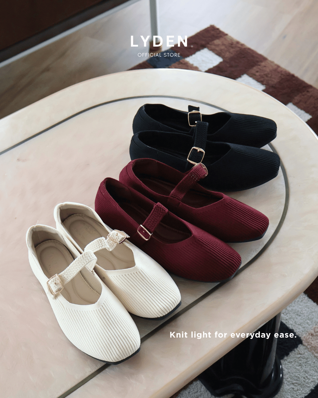 【NEW】【Knit Label】Flats with Strap Series