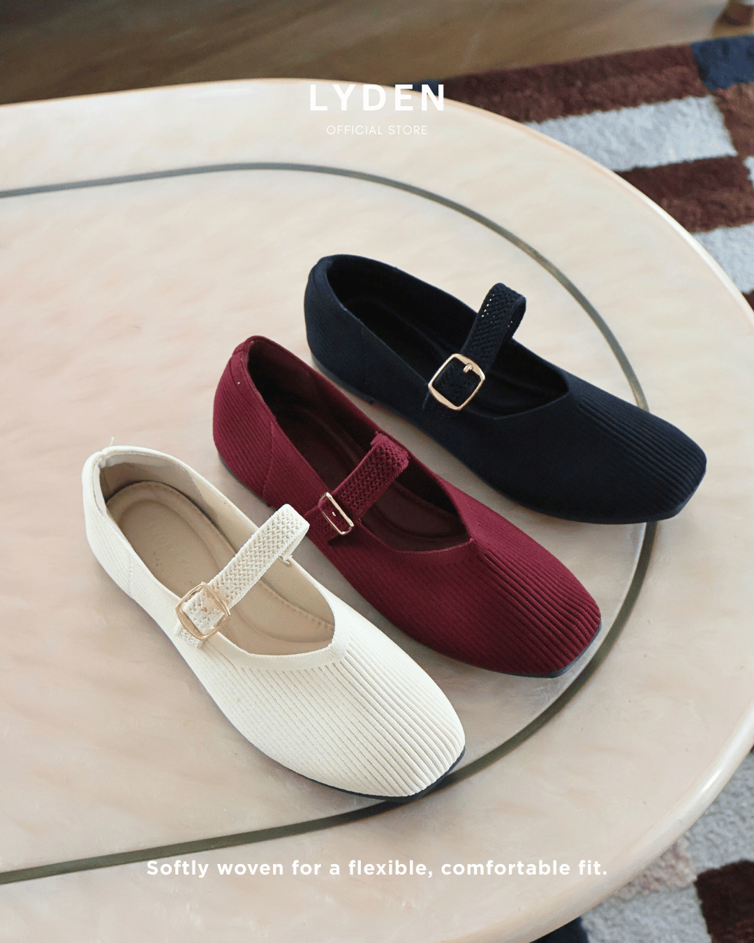 【NEW】【Knit Label】Flats with Strap Series