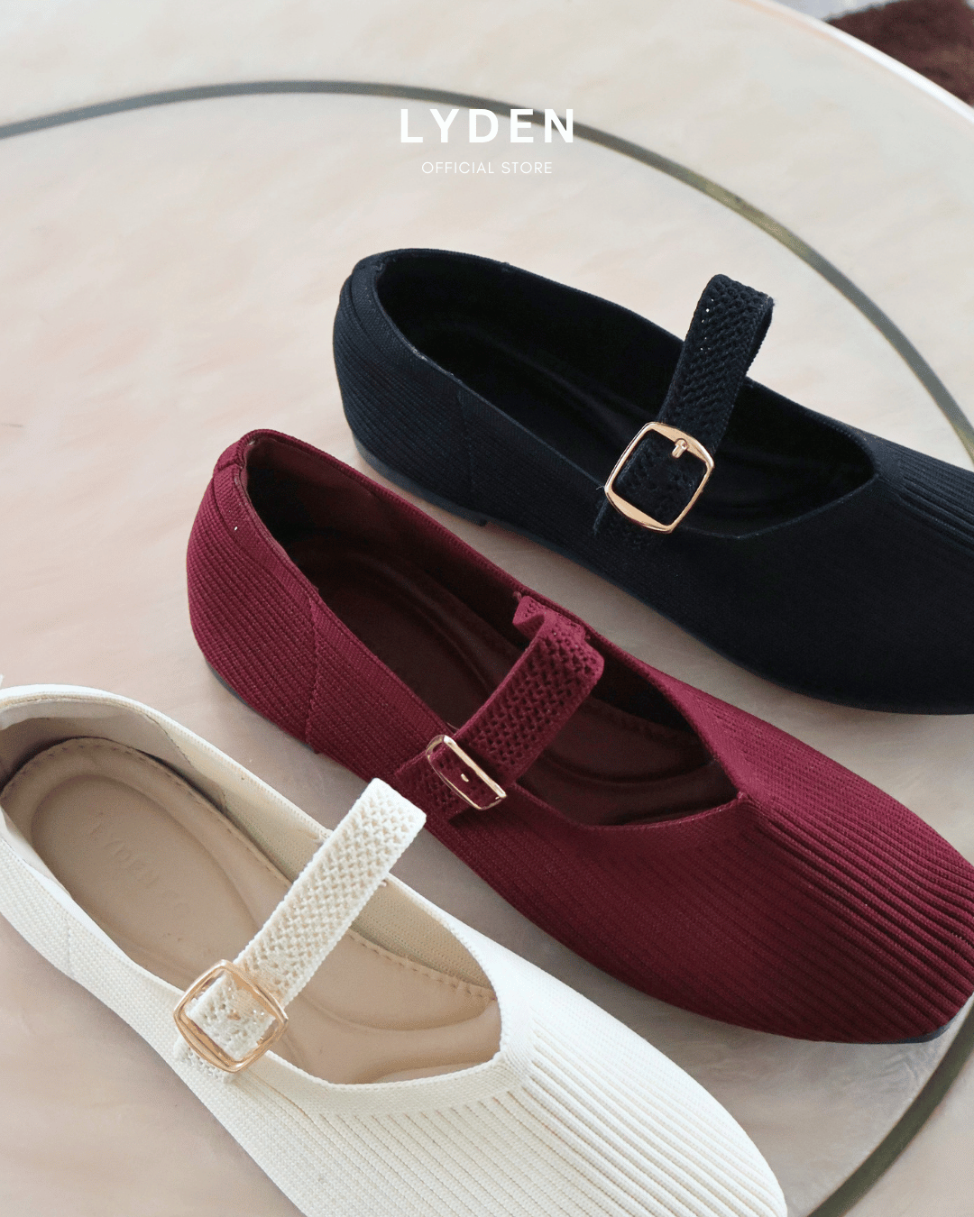 【NEW】【Knit Label】Flats with Strap Series