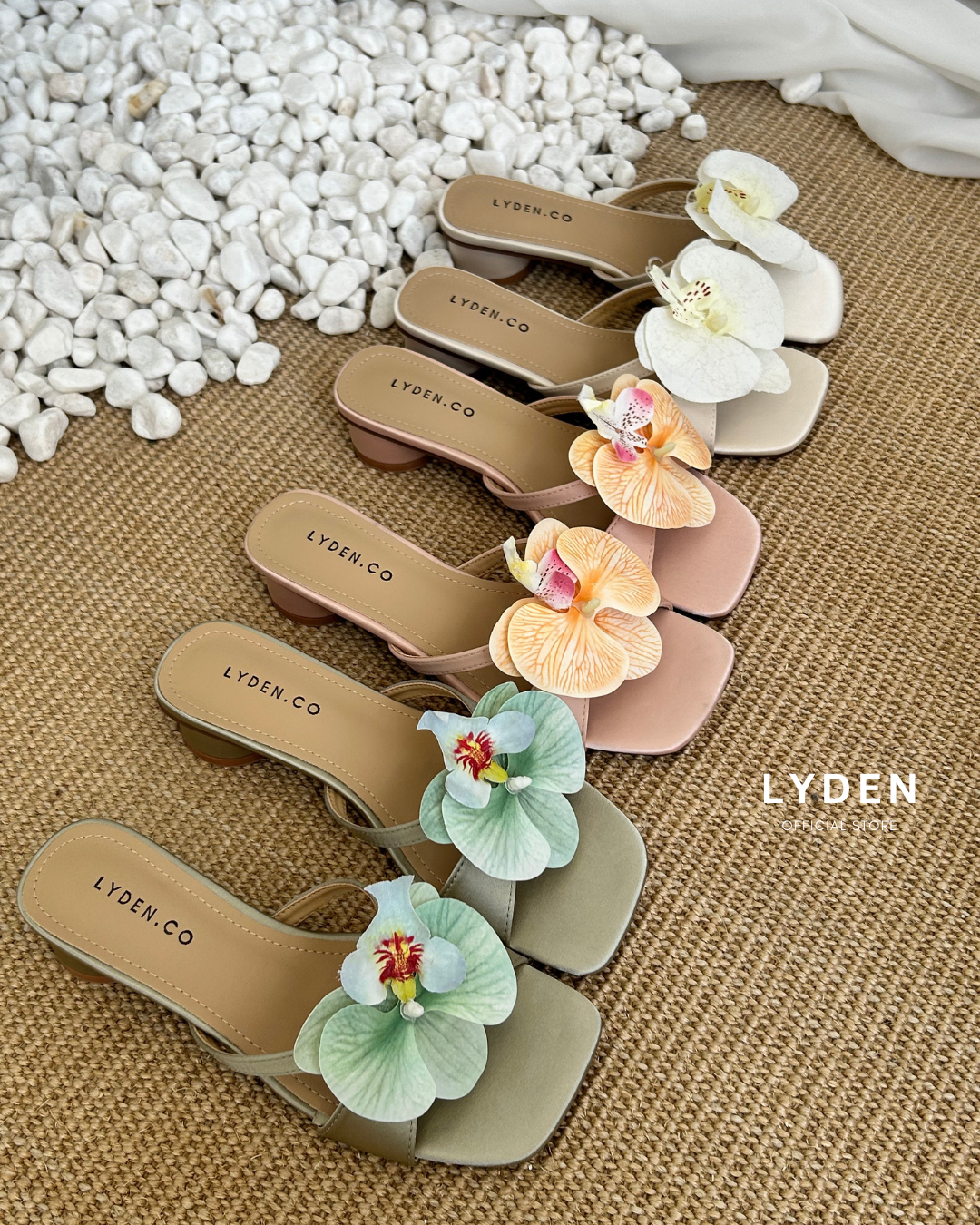 【Le Flowers The Secret Garden Series】Orkid Kiss Series 4.5cm pump heels - Beige//Pink//Cyan