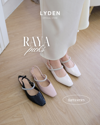 【NEW】Lyden Kasut Raya Tiarra series 4cm pump heels - Classic Black//Off White//Beige//Pink