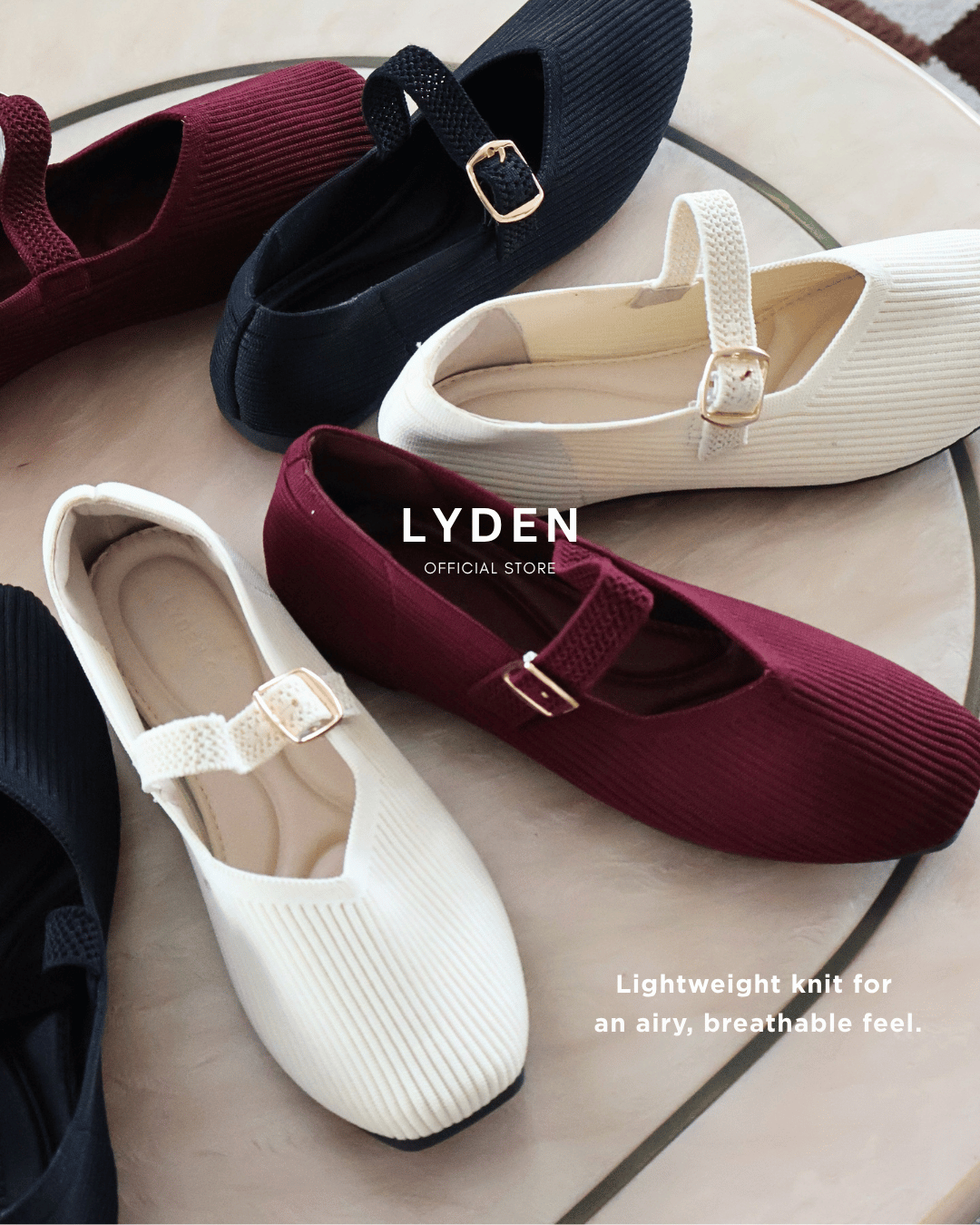 【NEW】【Knit Label】Flats with Strap Series