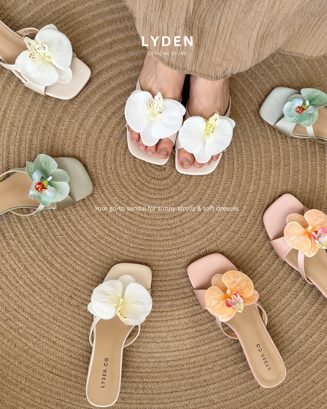 【Le Flowers The Secret Garden Series】Orkid Kiss Series 4.5cm pump heels - Beige//Pink//Cyan