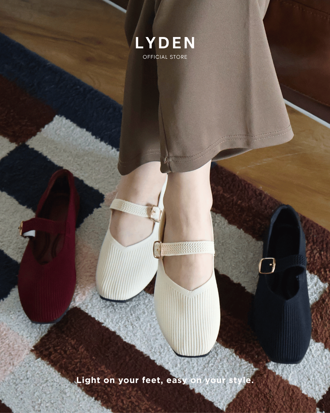 【NEW】【Knit Label】Flats with Strap Series