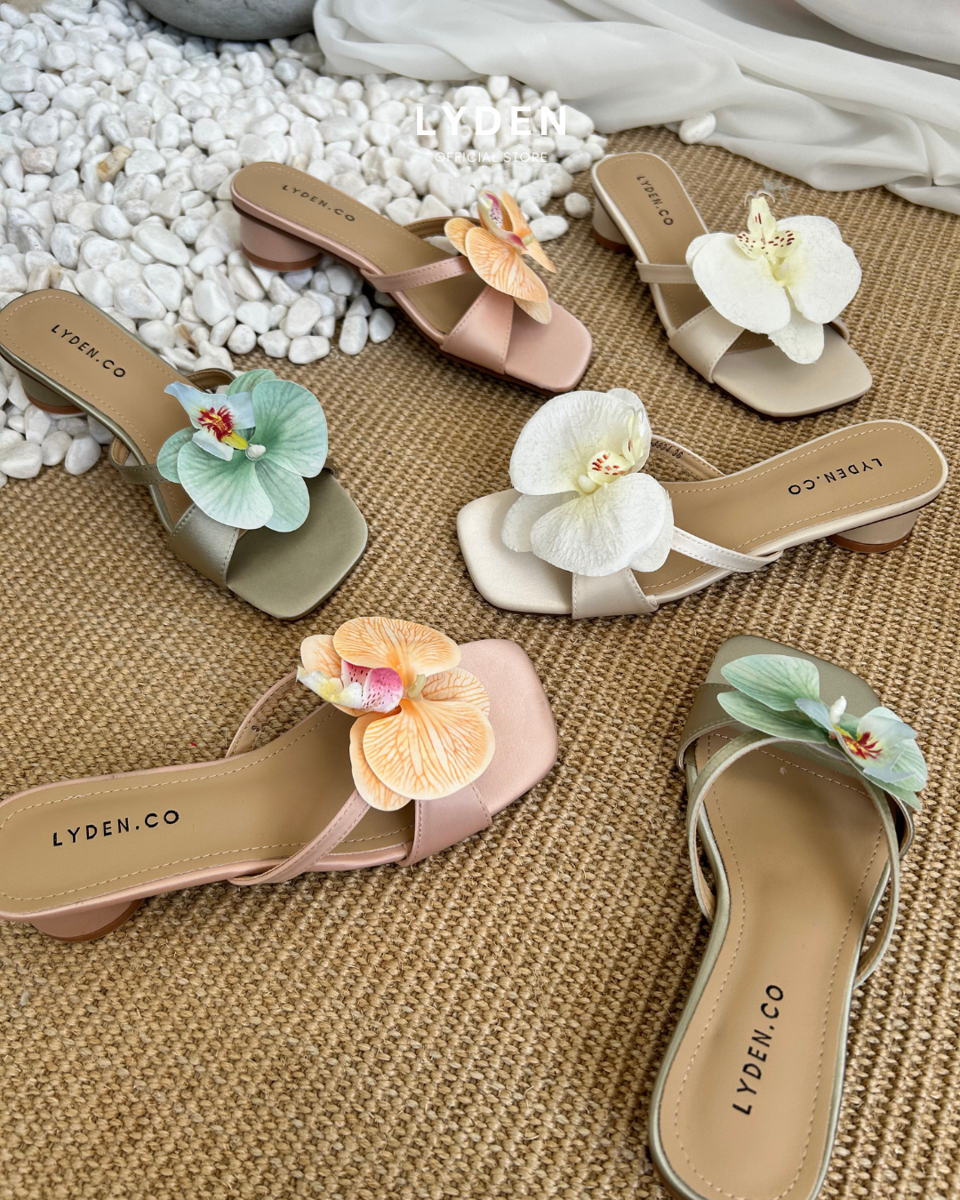 【Le Flowers The Secret Garden Series】Orkid Kiss Series 4.5cm pump heels - Beige//Pink//Cyan