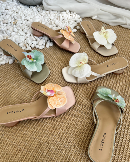 【Le Flowers The Secret Garden Series】Orkid Kiss Series 4.5cm pump heels - Beige//Pink//Cyan