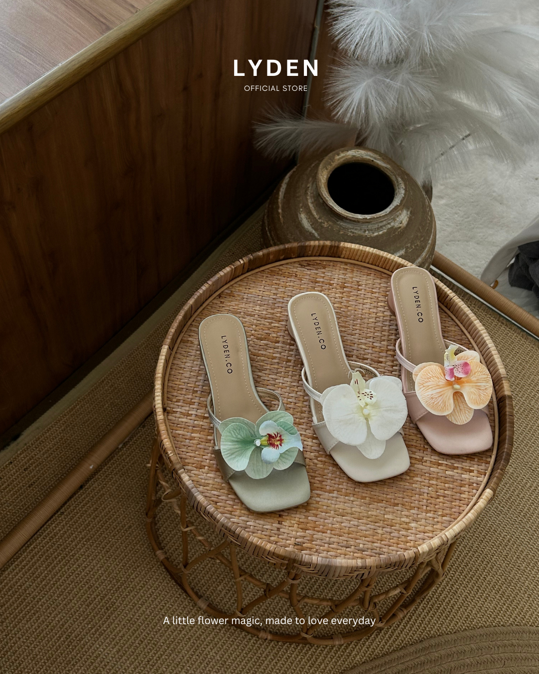 【Le Flowers The Secret Garden Series】Orkid Kiss Series 4.5cm pump heels - Beige//Pink//Cyan