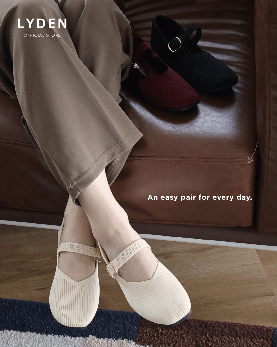 【NEW】【Knit Label】Flats with Strap Series