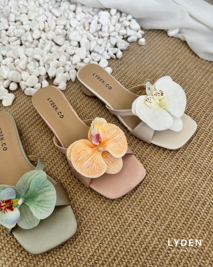 【Le Flowers The Secret Garden Series】Orkid Kiss Series 4.5cm pump heels - Beige//Pink//Cyan