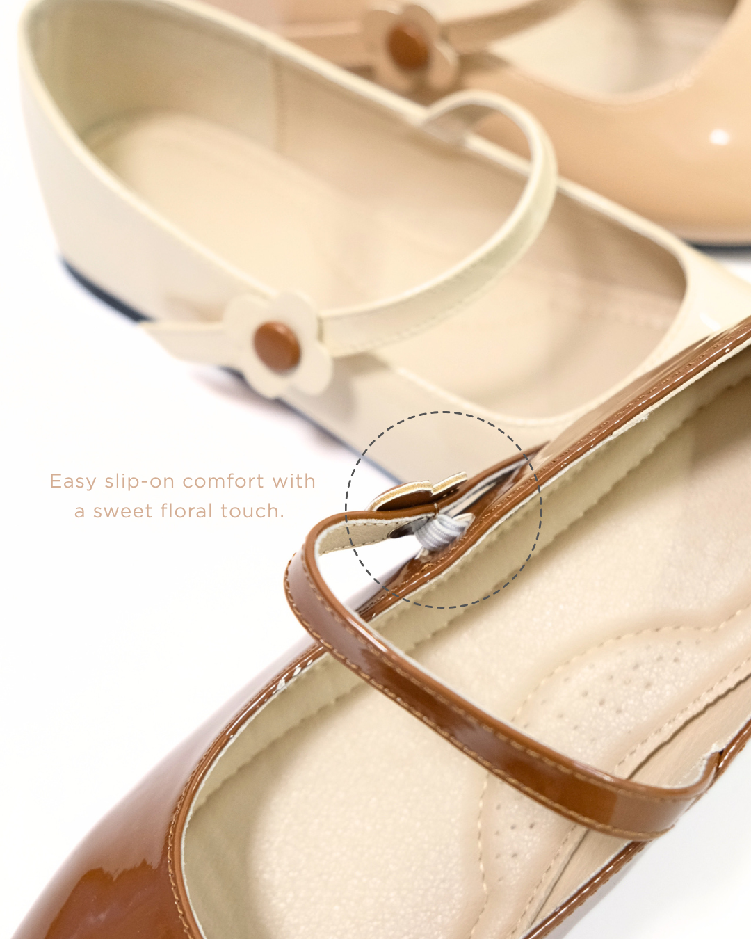 【NEW】【Le Flowers Mini Bloom】Flats with Strap Series