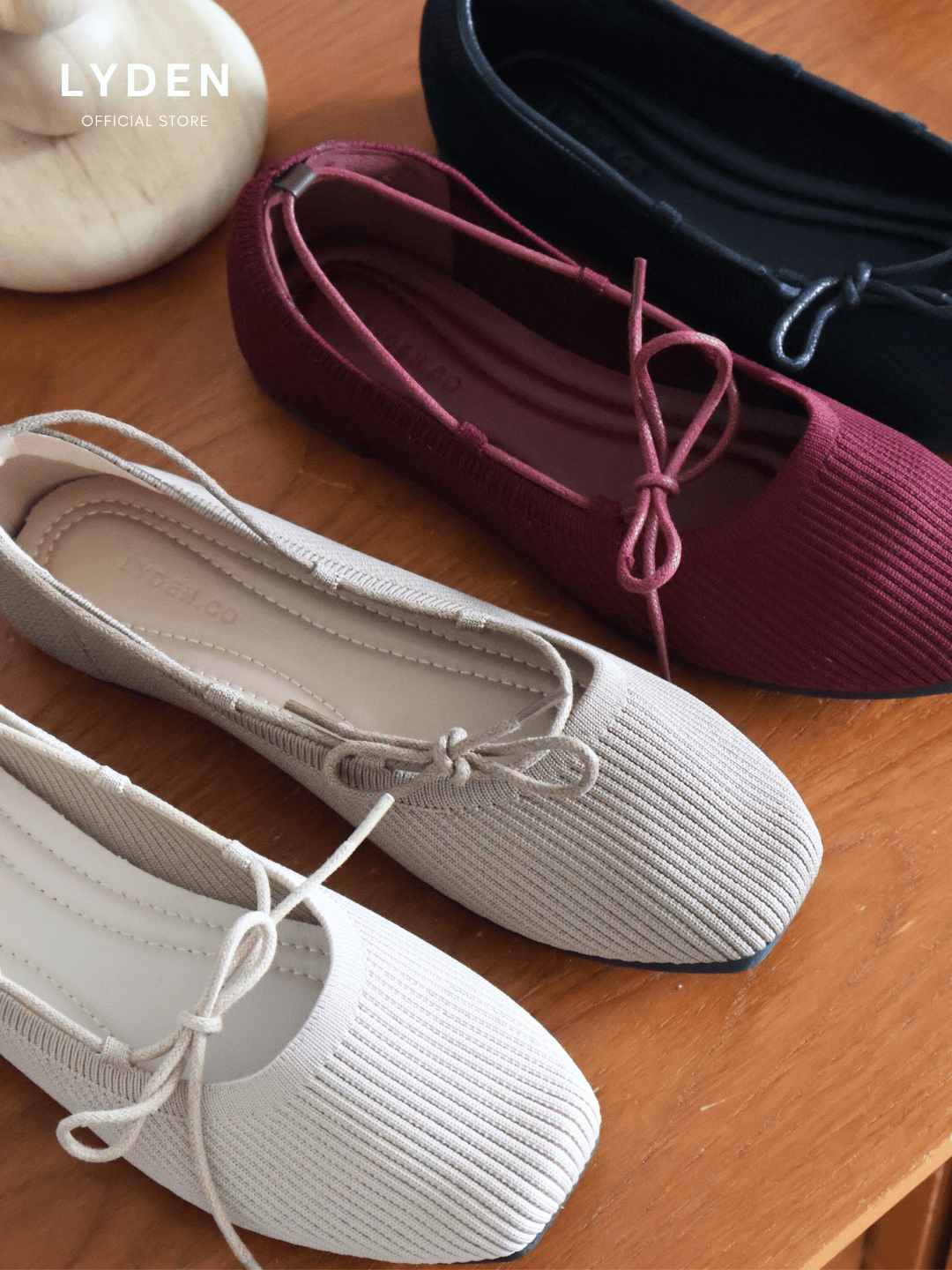 【NEW】【Knit Label】Flats with Tie-Up Series