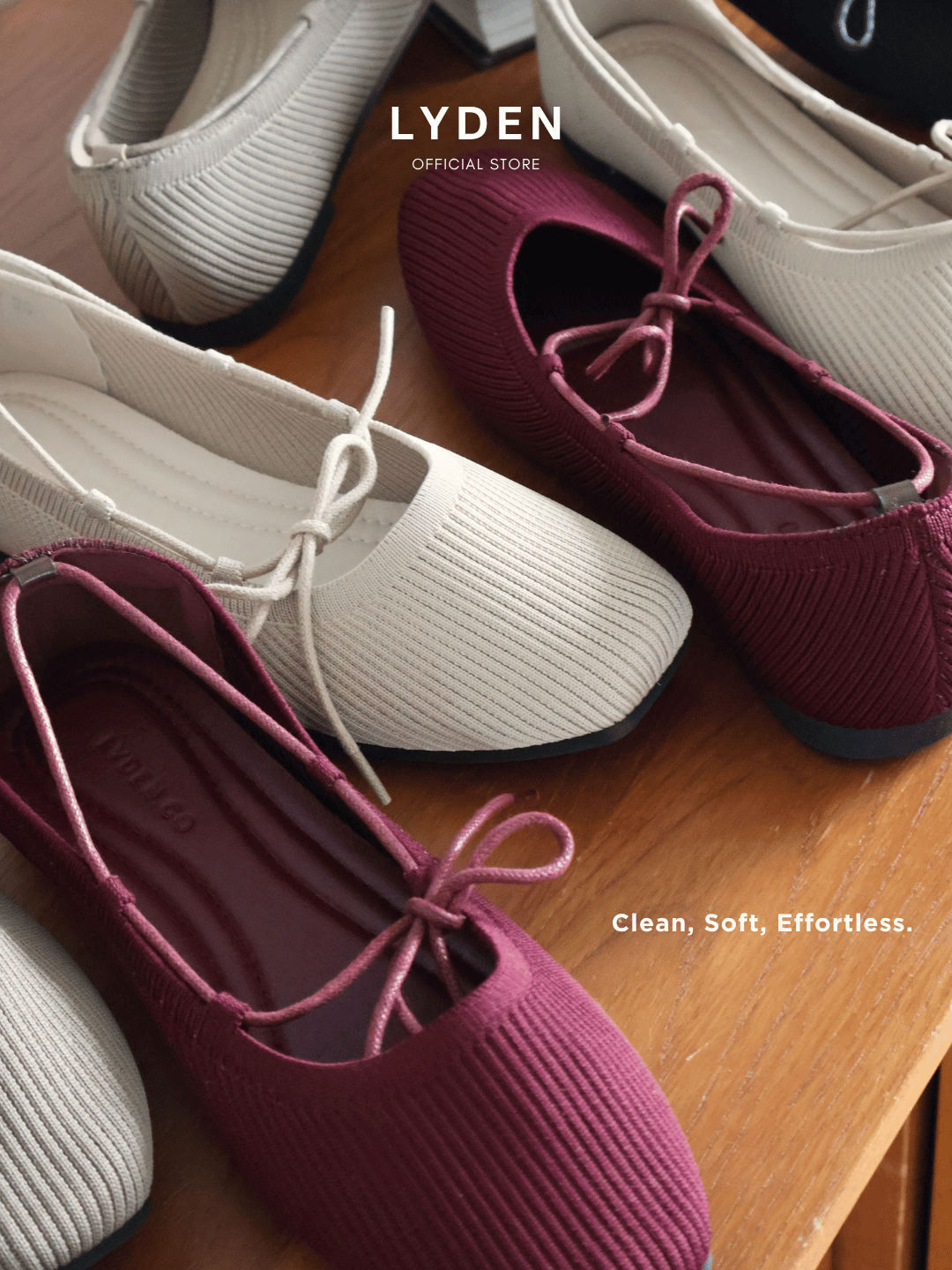 【NEW】【Knit Label】Flats with Tie-Up Series