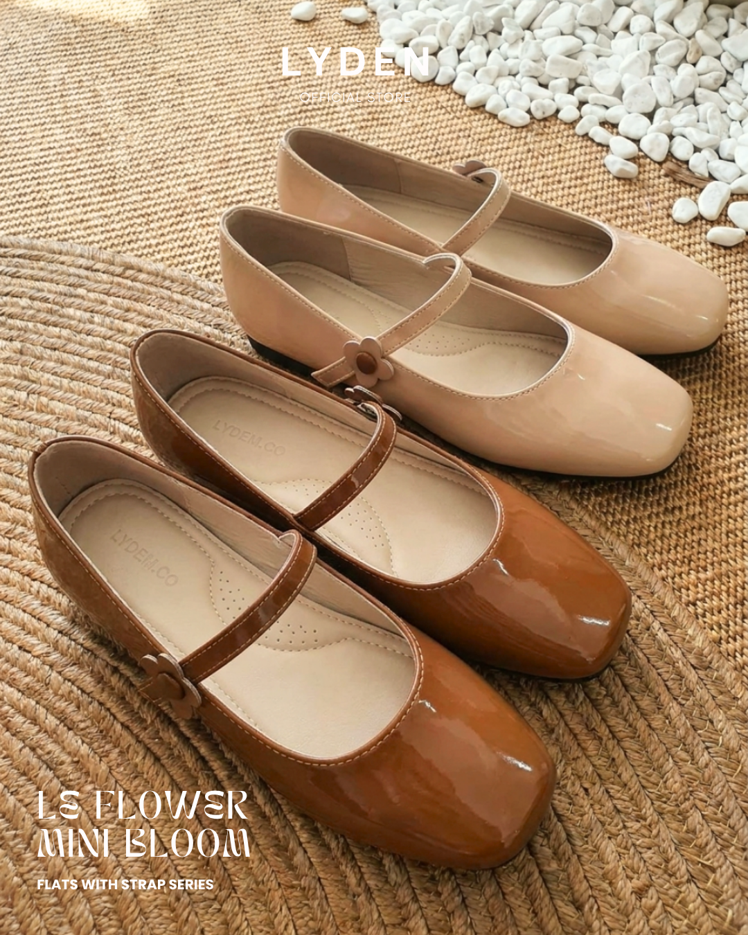 【NEW】【Le Flowers Mini Bloom】Flats with Strap Series