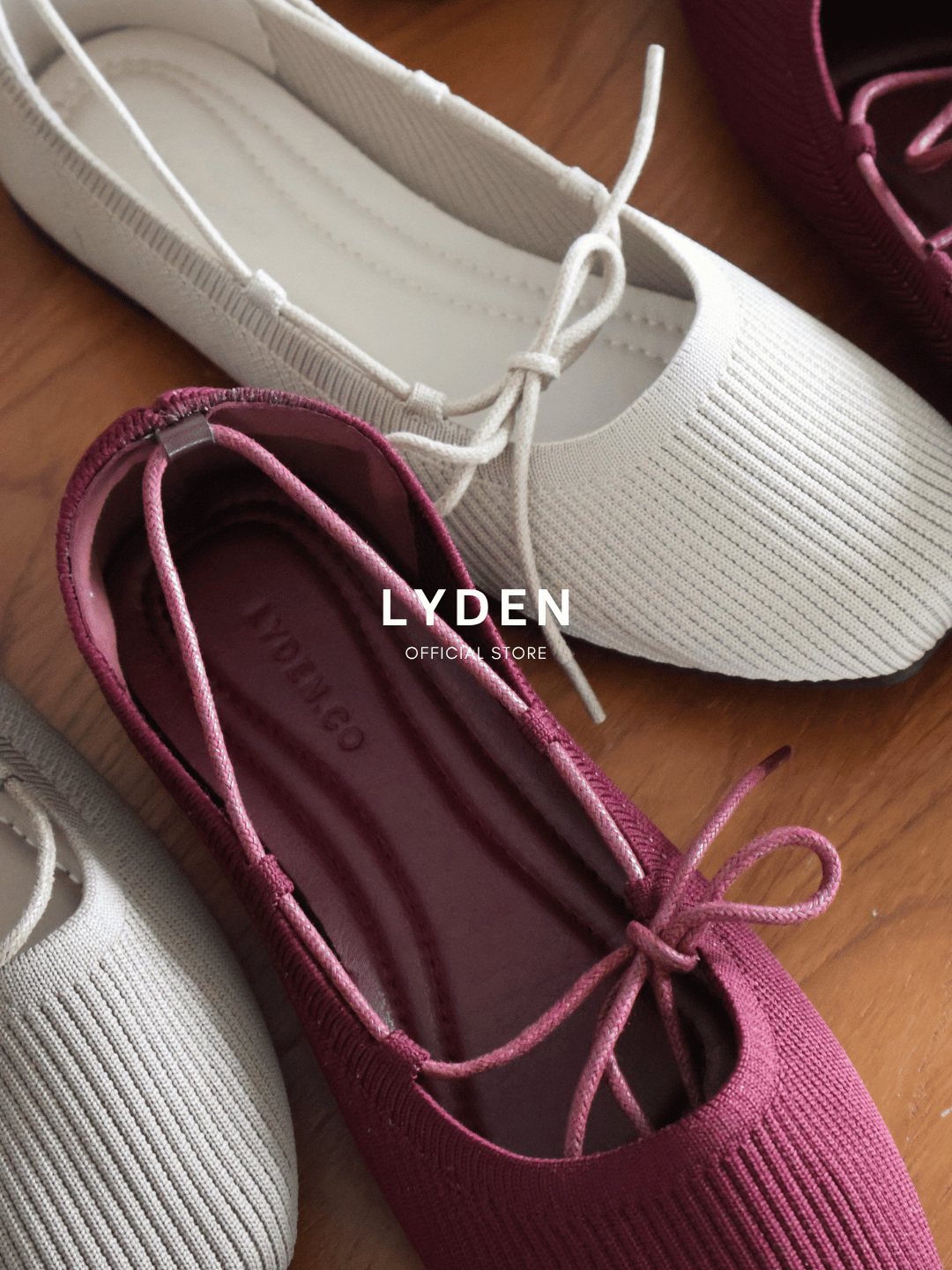 【NEW】【Knit Label】Flats with Tie-Up Series