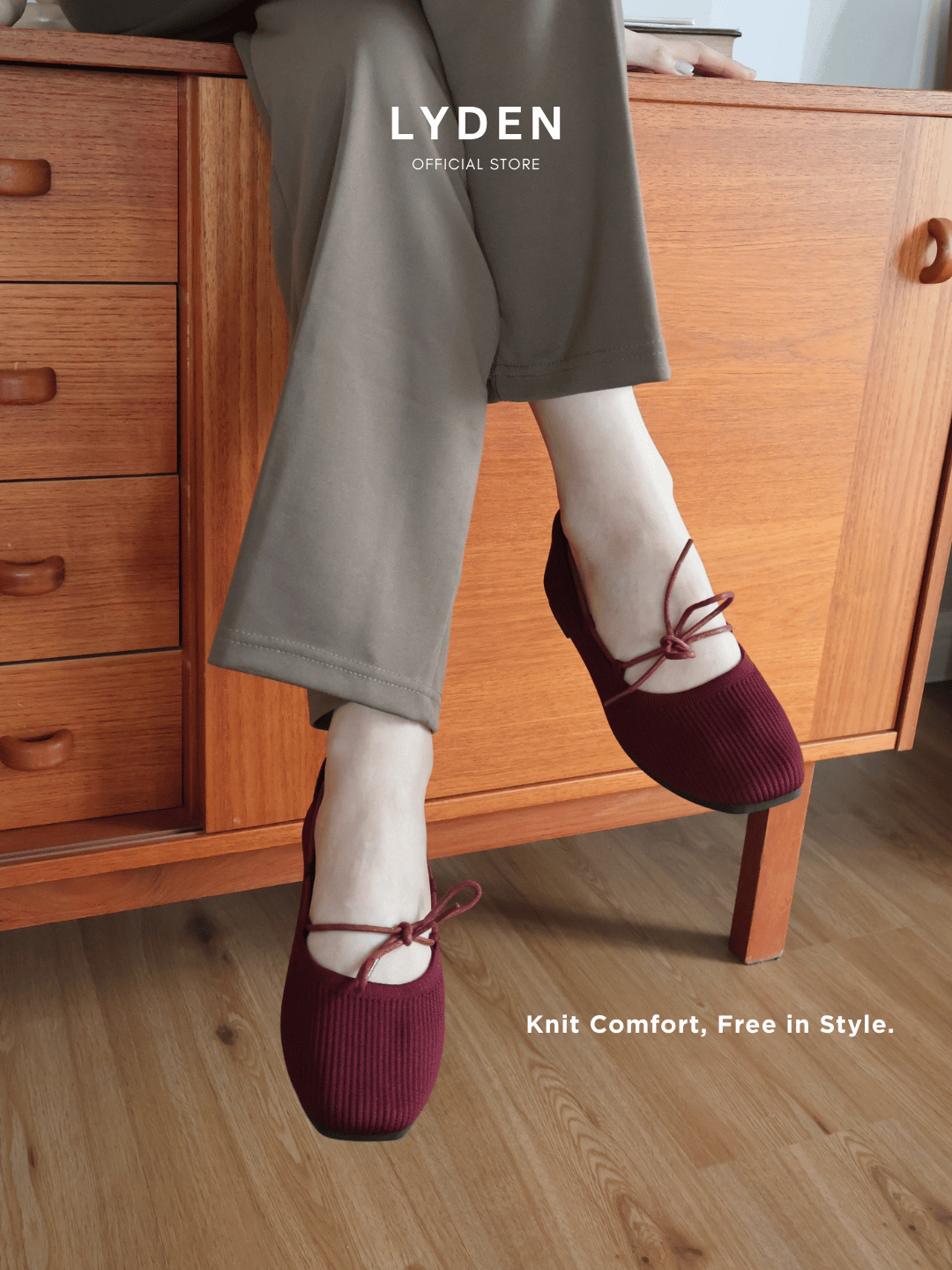 【NEW】【Knit Label】Flats with Tie-Up Series