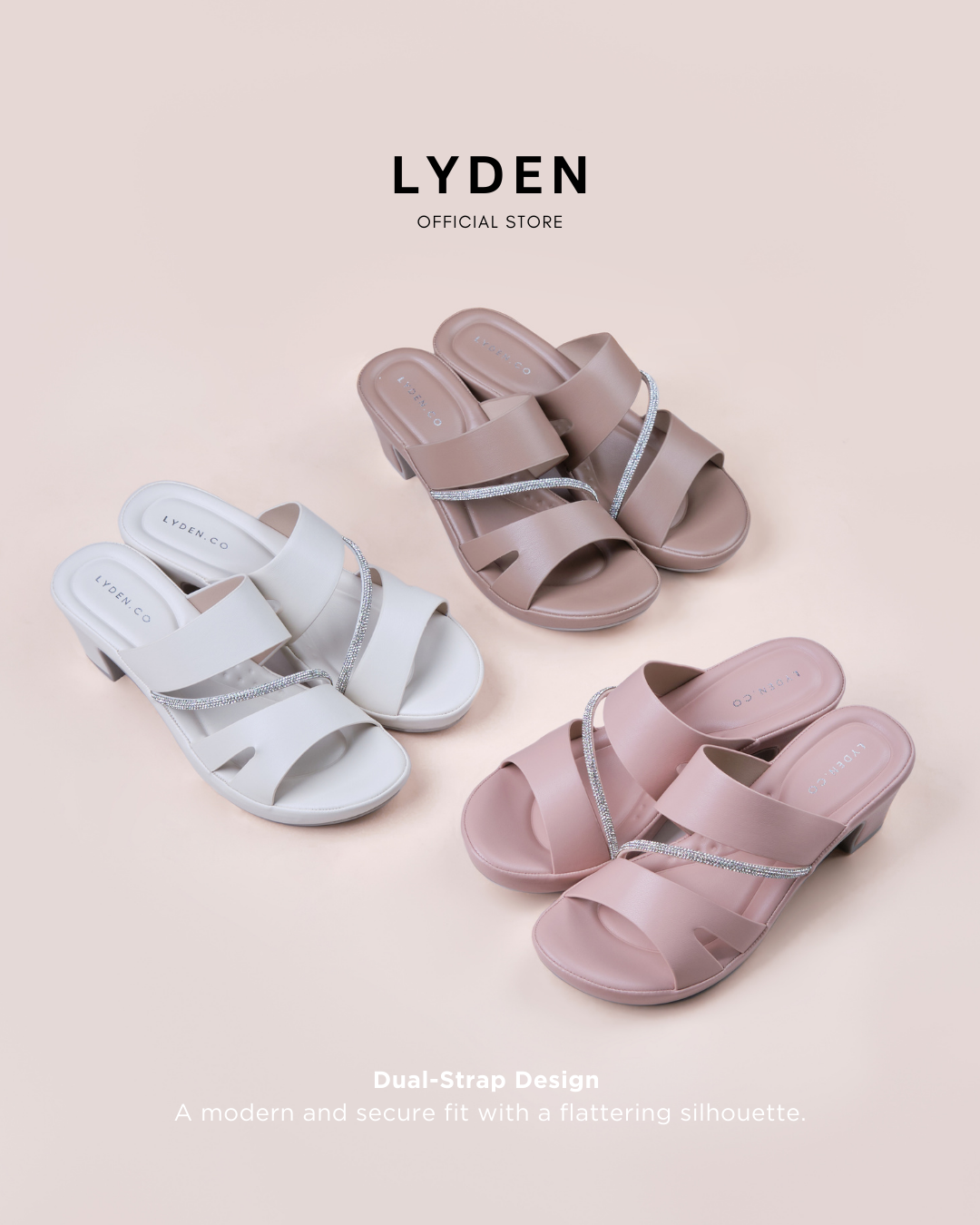 【NEW】Lyden Auraya Alia Series 6.5cm heels - Beige//Pink//Brown