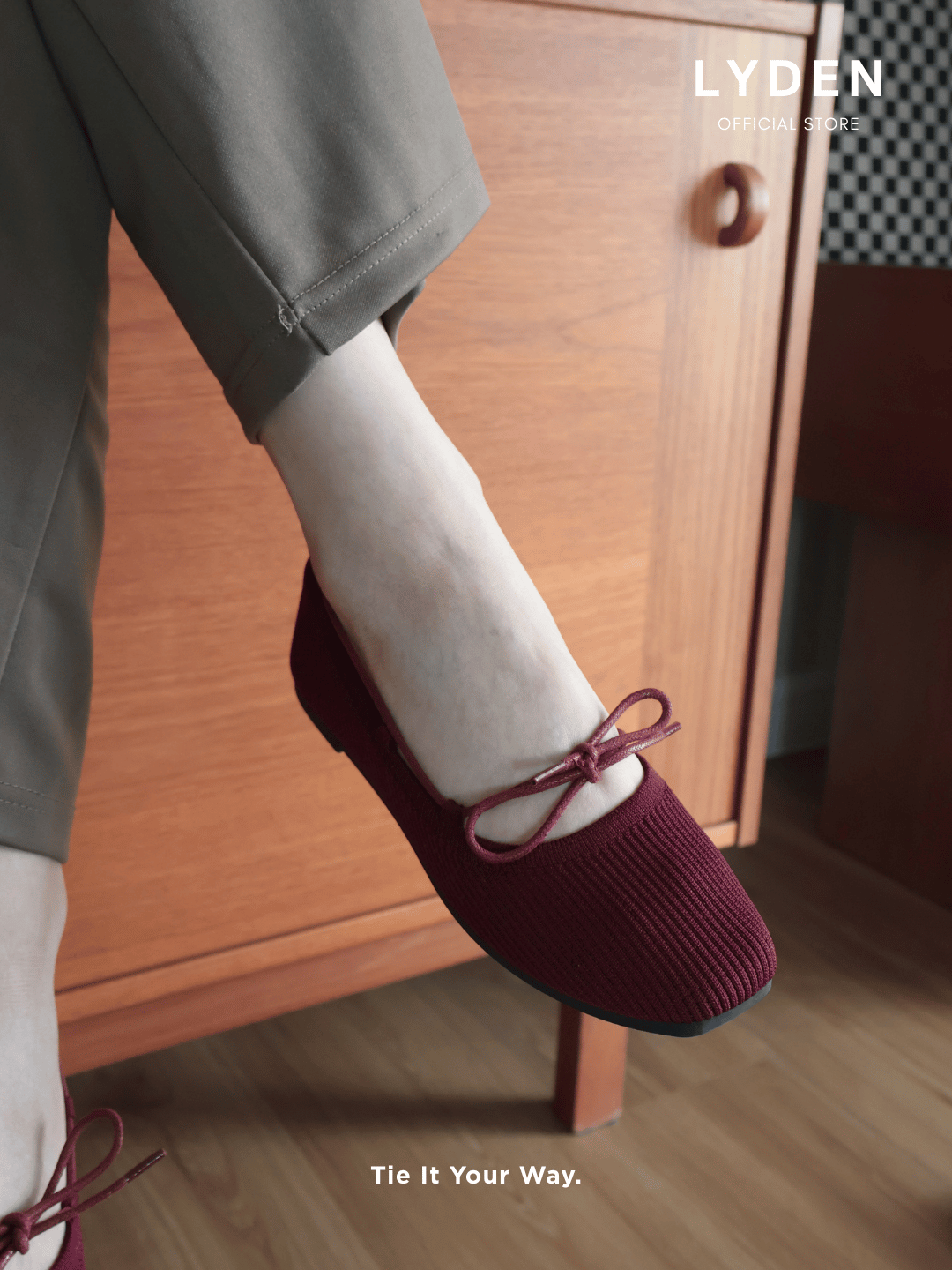 【NEW】【Knit Label】Flats with Tie-Up Series