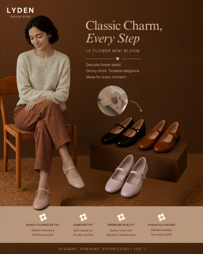 【NEW】【Le Flowers Mini Bloom】Flats with Strap Series