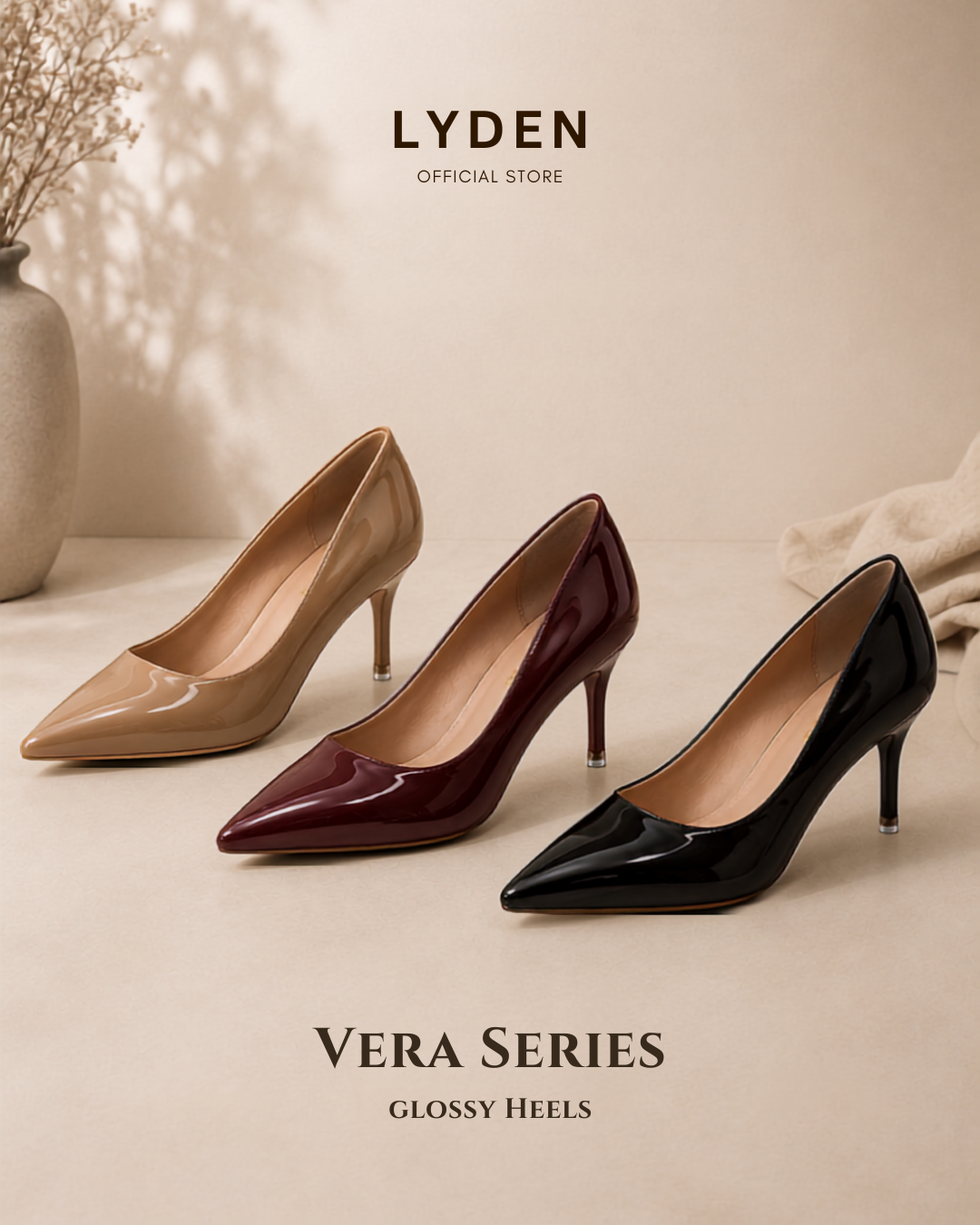 【NEW】Lyden Vera Series 7.5cm Matt & Glossy Heels