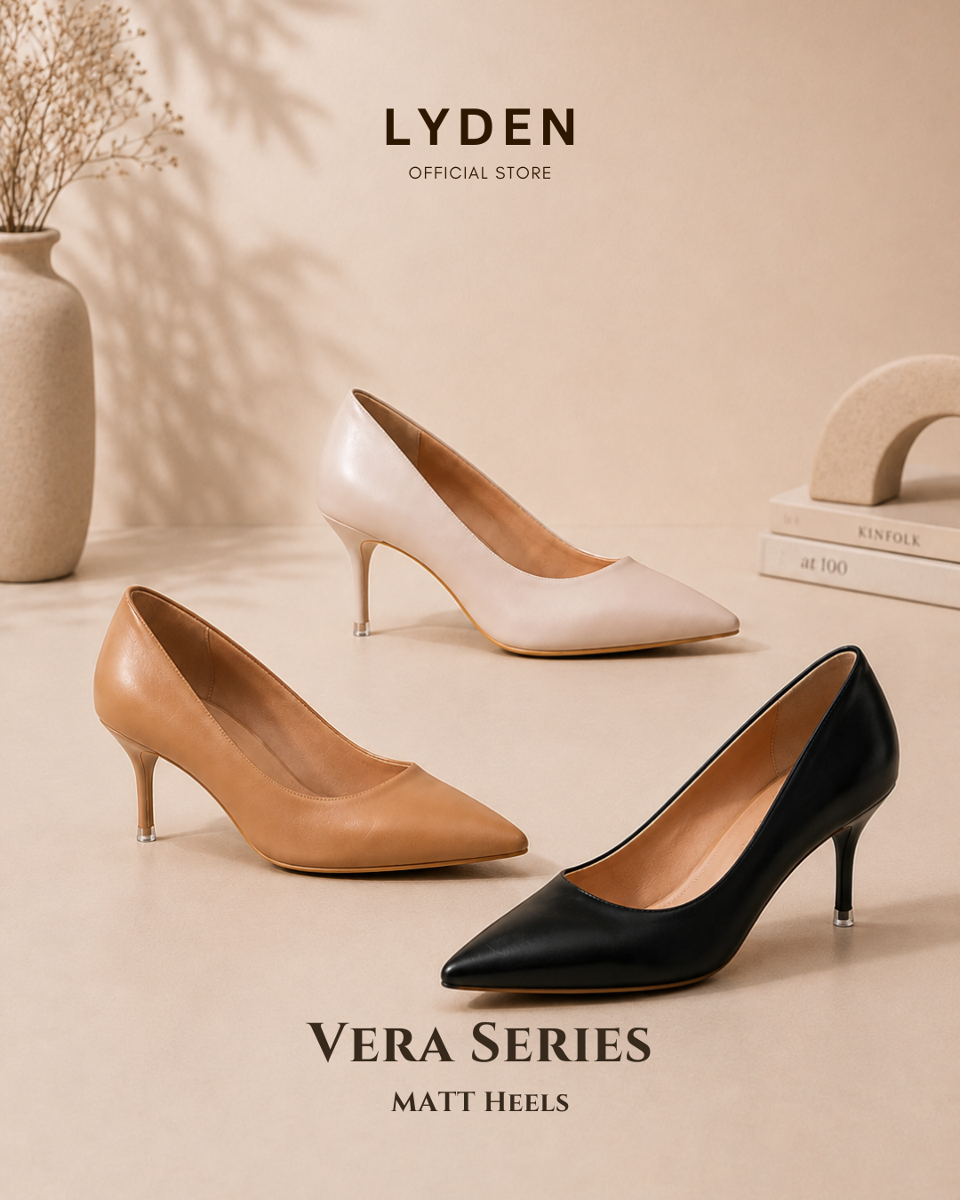 【NEW】Lyden Vera Series 7.5cm Matt & Glossy Heels
