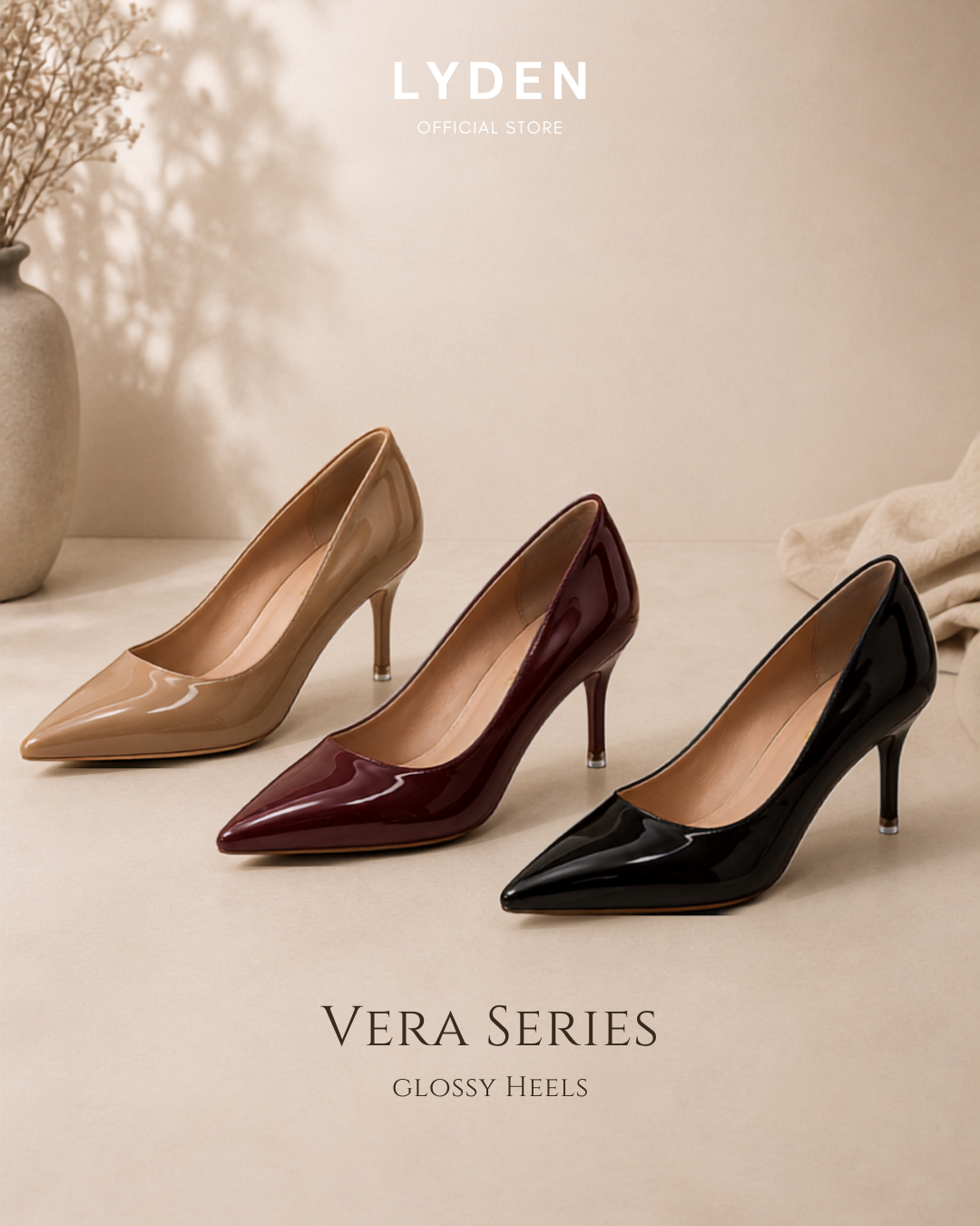 【NEW】Lyden Vera Series 7.5cm Matt & Glossy Heels