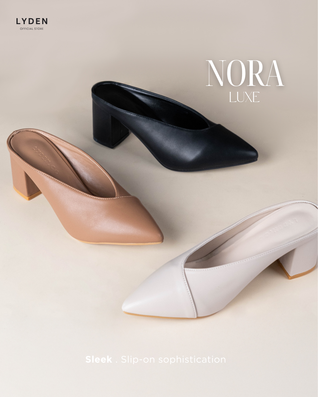 【NEW】Lyden Nora Luxe Series 2.5 inch pump heels - Classic Black//Khaki//Beige