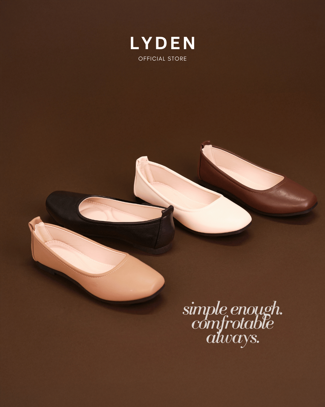 Lyden Talia Series Flats - Classic Black//Brown//Beige//Khaki