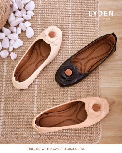 【Le Flowers The Secret Garden Series】No.5 Bloom Womens Flats/ Womens floral flats /cushion flats /Kasut Bunga Perempuan - Classic Black//Beige//Dark Pink