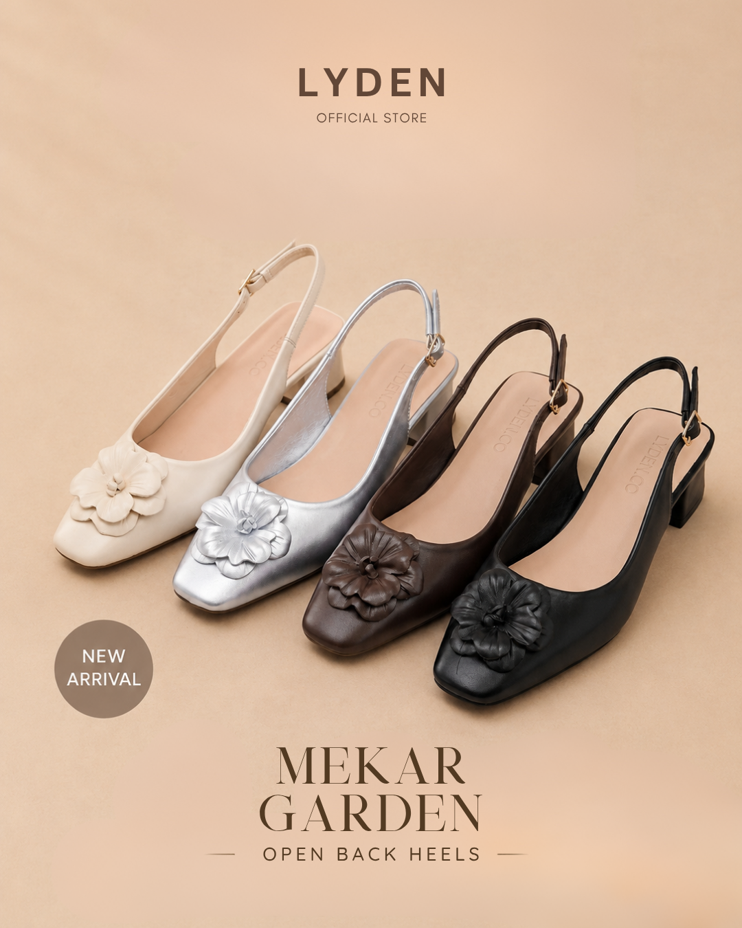 【Mekar Garden】Open-Back 4.5cm pump heels