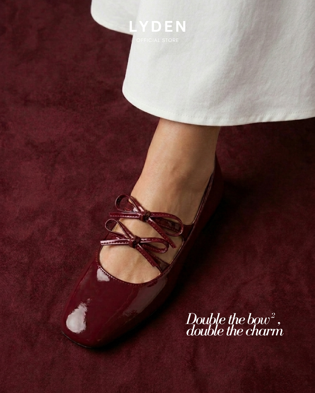 Lyden Mary Jane Bow and Jane Series Flats - Classic Black//Maroon//Beige