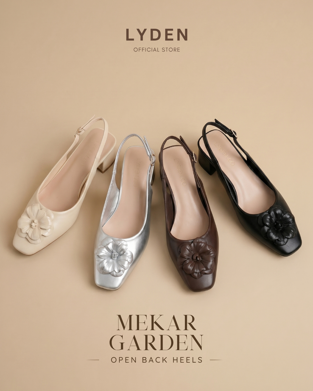 【Mekar Garden】Open-Back 4.5cm pump heels