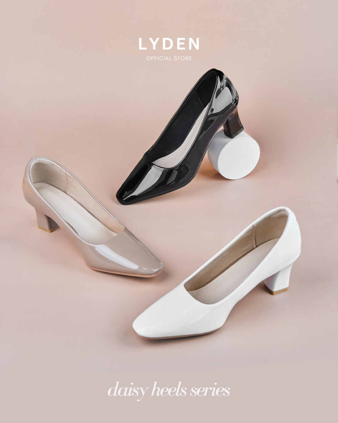 【NEW】Lyden Daisy Heels Series 6cm pump heels - Classic Black//White//Khaki