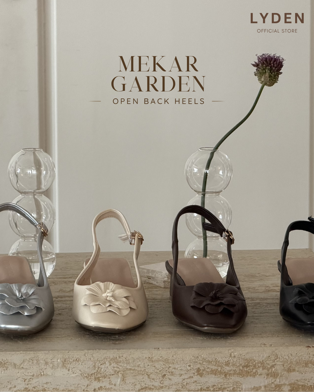 【Mekar Garden】Open-Back 4.5cm pump heels
