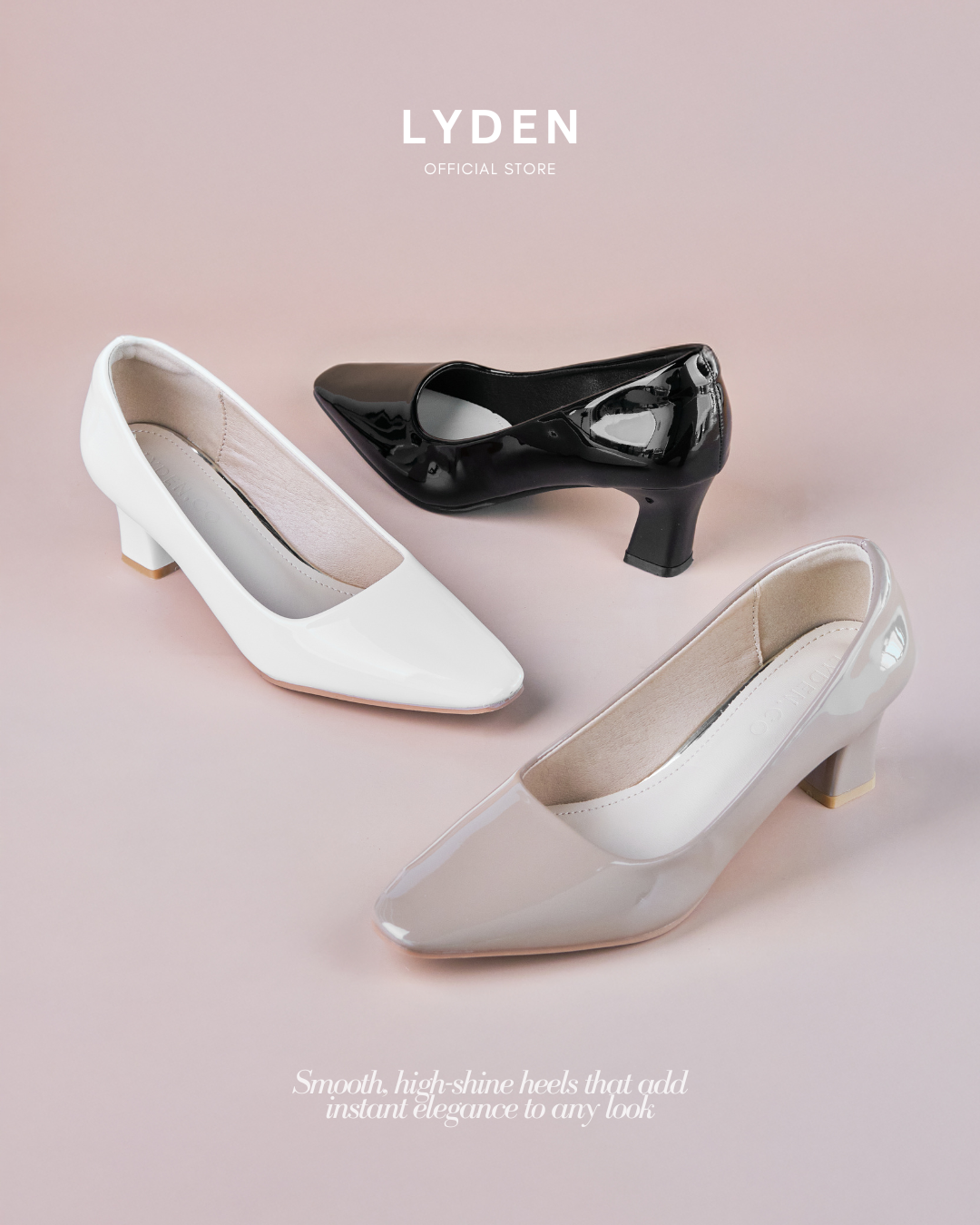 【NEW】Lyden Daisy Heels Series 6cm pump heels - Classic Black//White//Khaki
