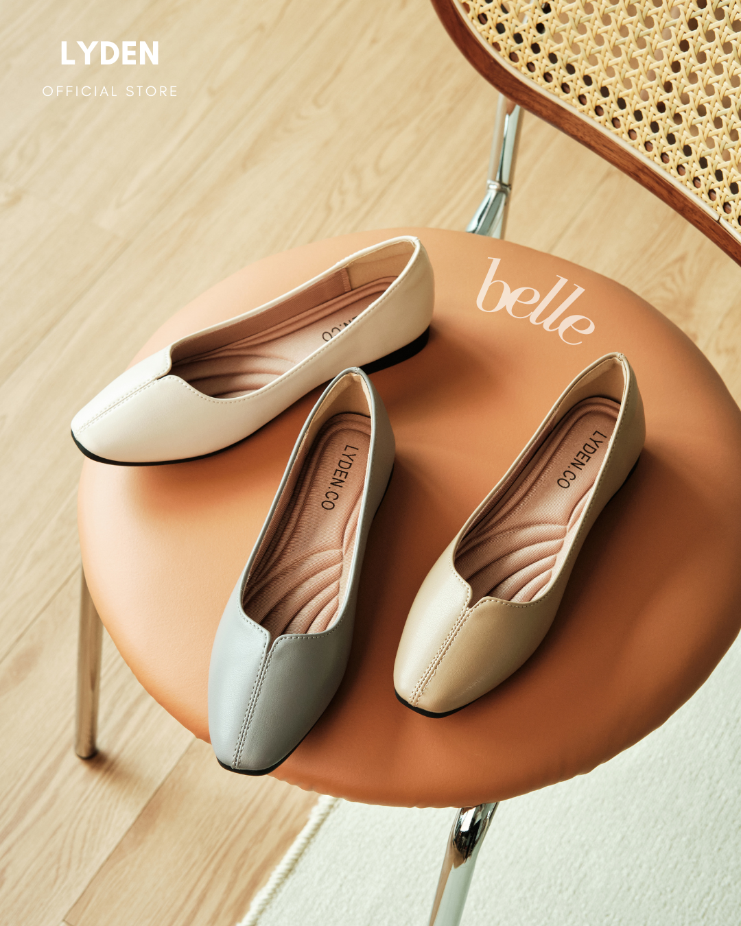 【NEW】Lyden Belle Series Flats - Beige