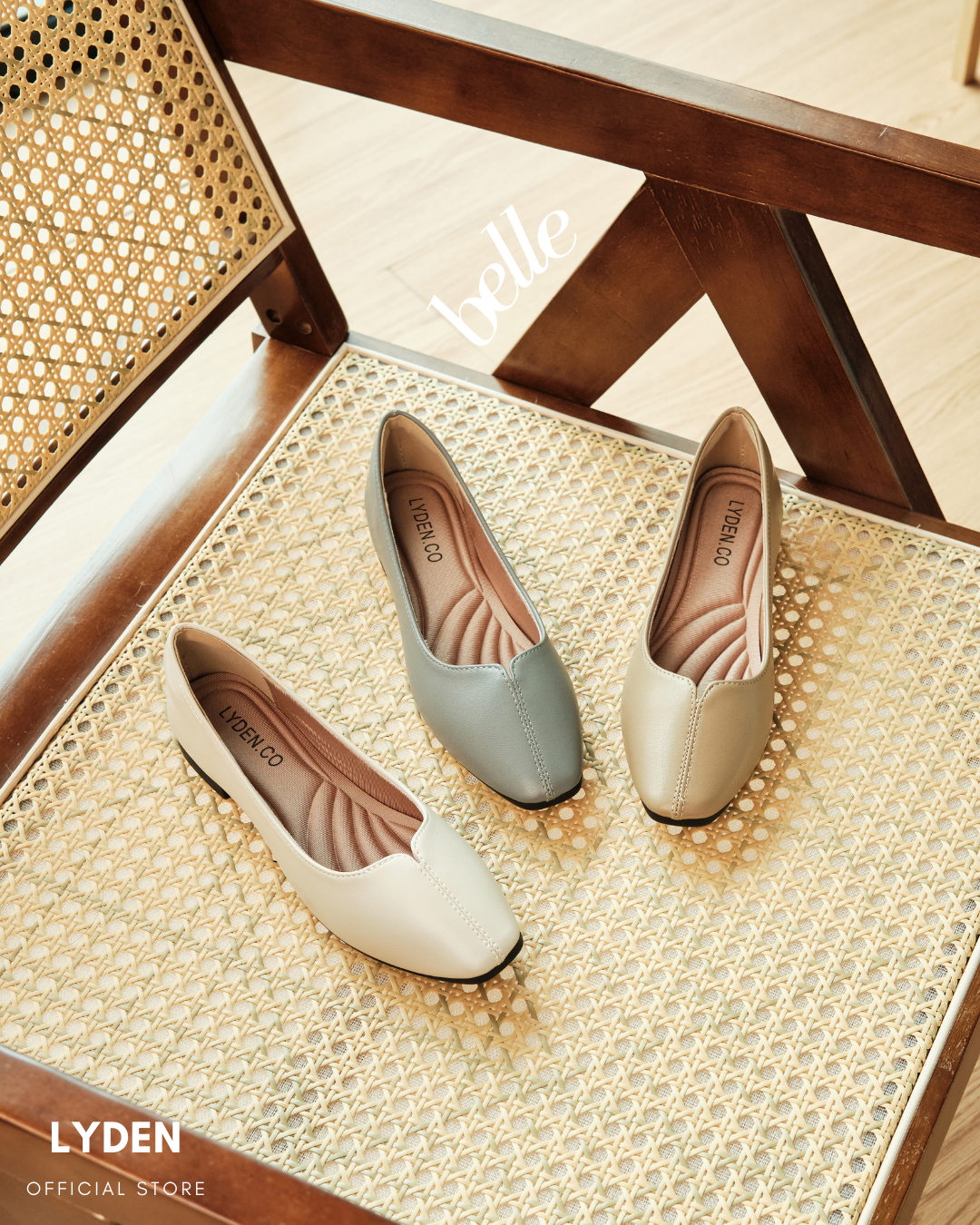 【NEW】Lyden Belle Series Flats - Beige