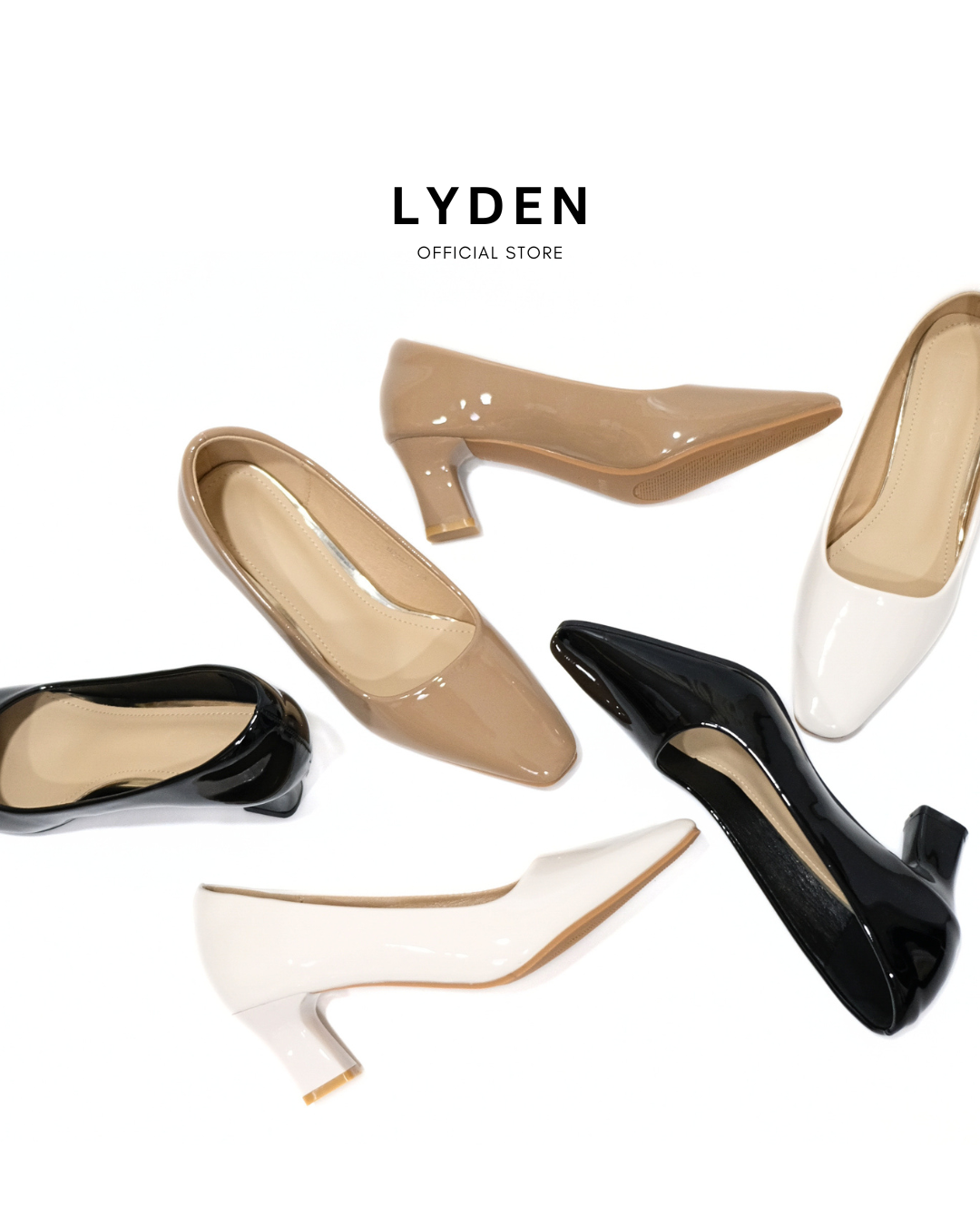 【NEW】Lyden Daisy Heels Series 6cm pump heels - Classic Black//White//Khaki