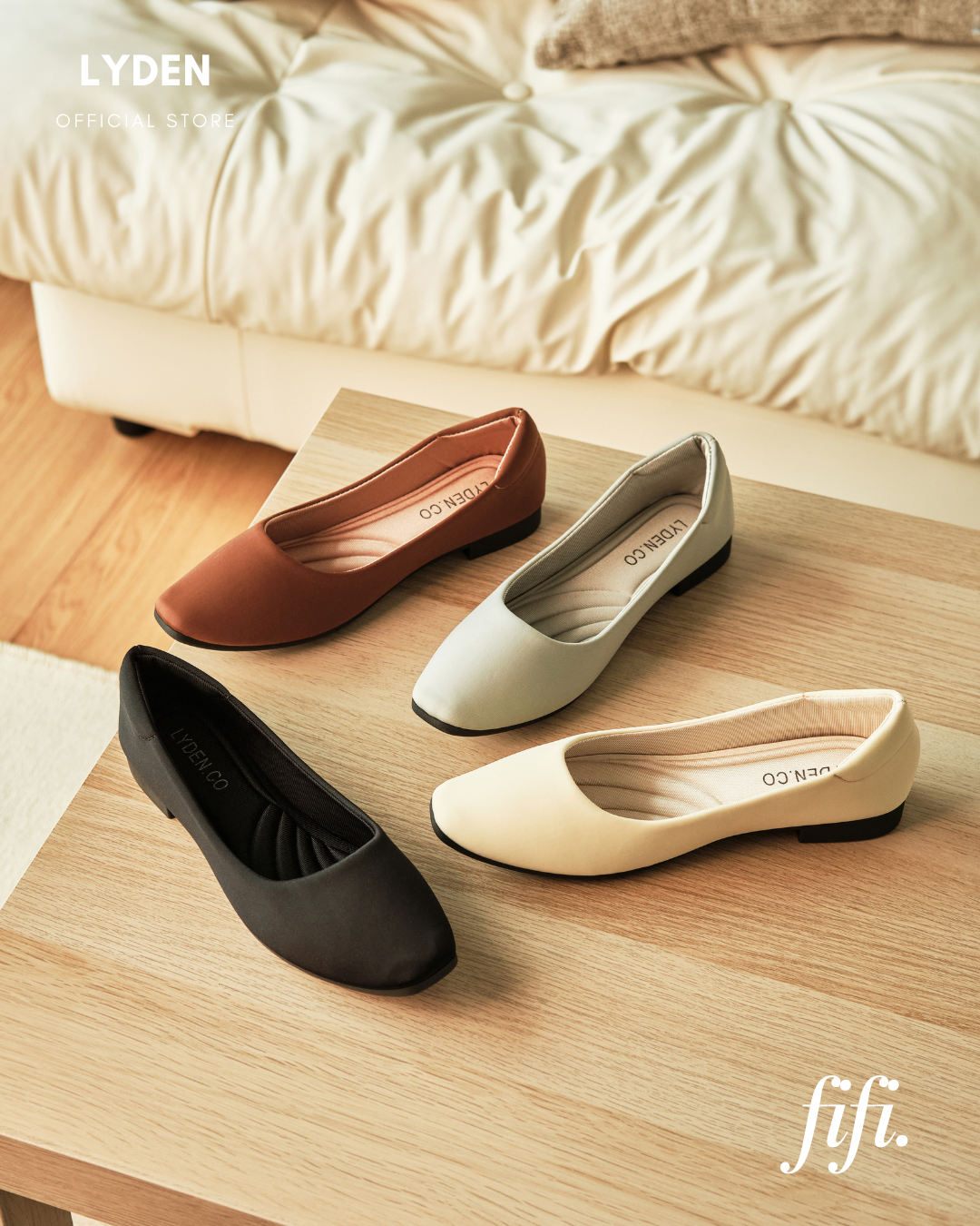 【NEW】Lyden Fifi Series Flats - Coffee