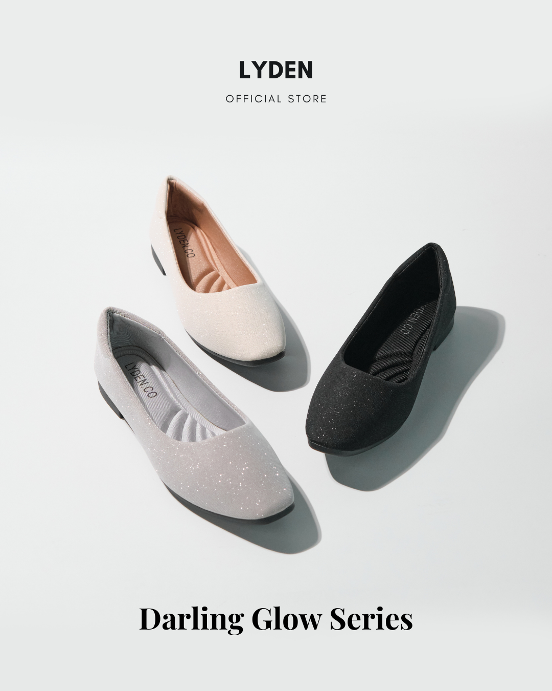 【NEW】Lyden Glow Darling Series Flats - Classic Black