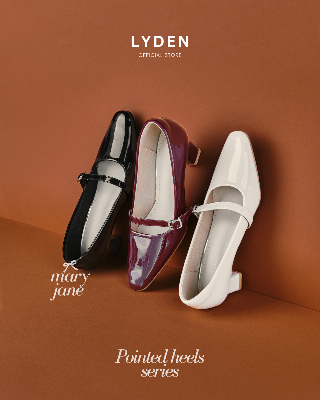 【NEW】Lyden Mary Jane Pointed Heels Series 6cm pump heels - Classic Black//Maroon//Apricot