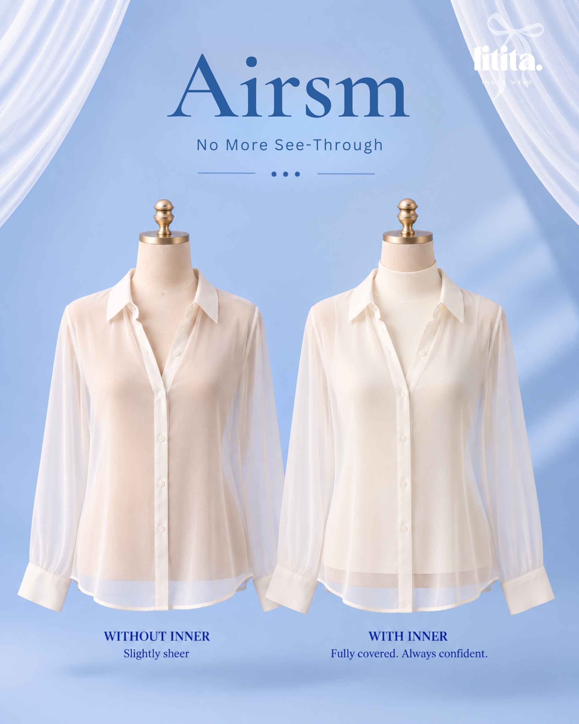 【Litita Ice Silk】Tops / Sleeveless High Neck