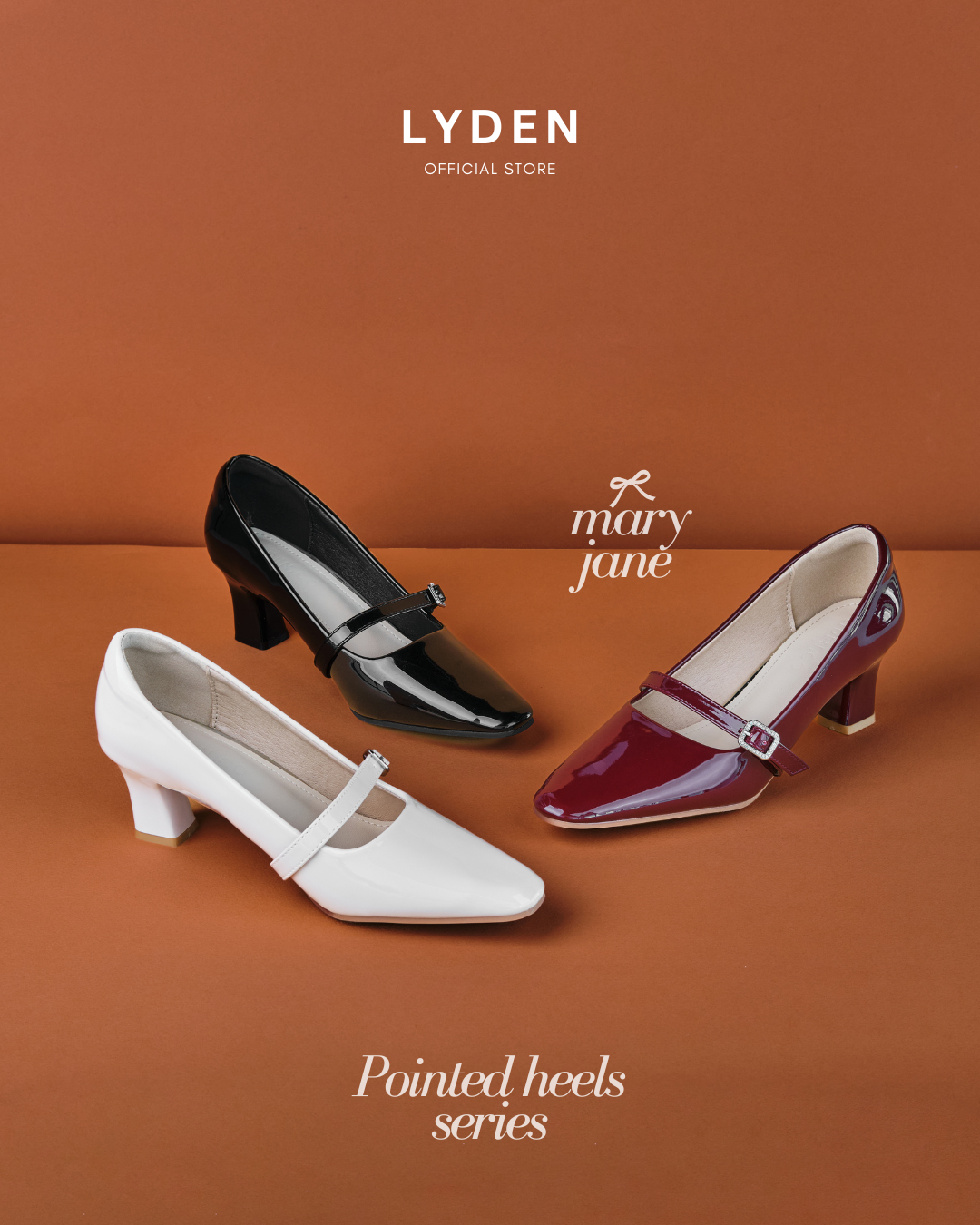 【NEW】Lyden Mary Jane Pointed Heels Series 6cm pump heels - Classic Black//Maroon//Apricot