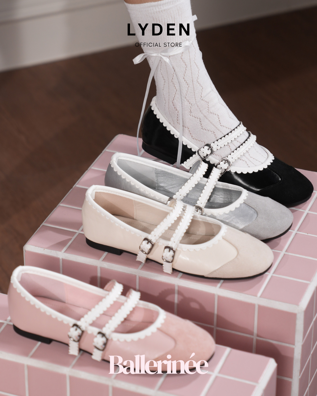 【NEW】Lyden Ballerinée Flats Series - Classic Black//Grey//Beige//Pink